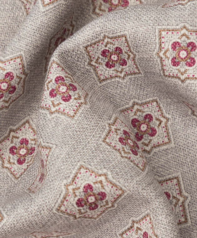Brunello Cucinelli Light gray patterned silk scarf MQ8440091 image 5