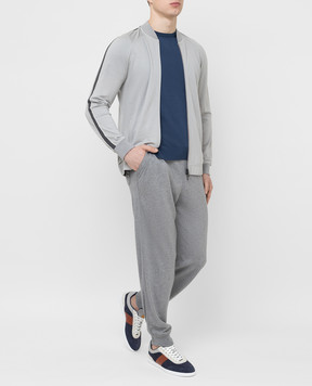 Loro Piana Серая спортивная кофта из шерсти F2FAI5495