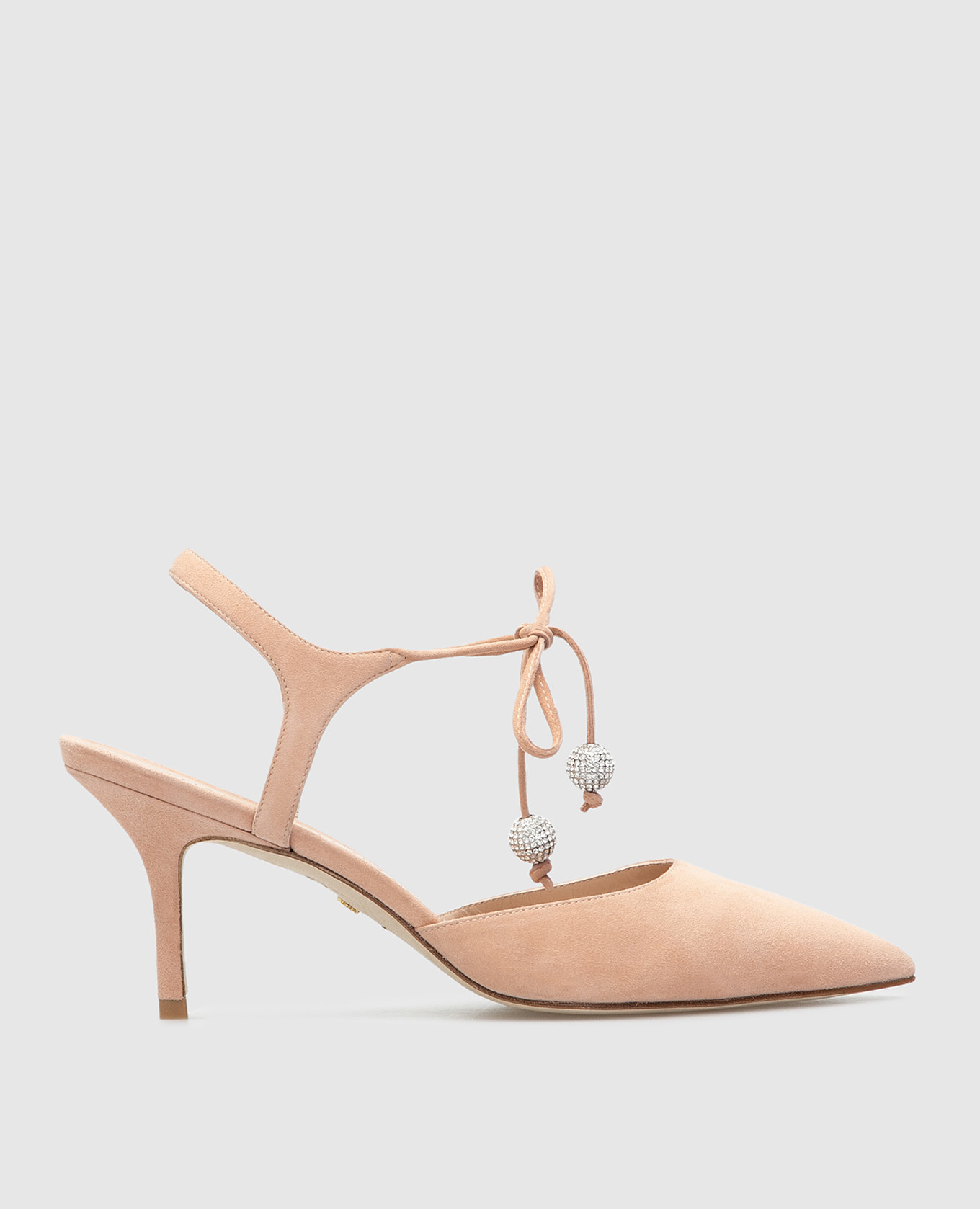 

Пудровые замшевые слингбэки Stuart Weitzman, Пудровый, Туфли