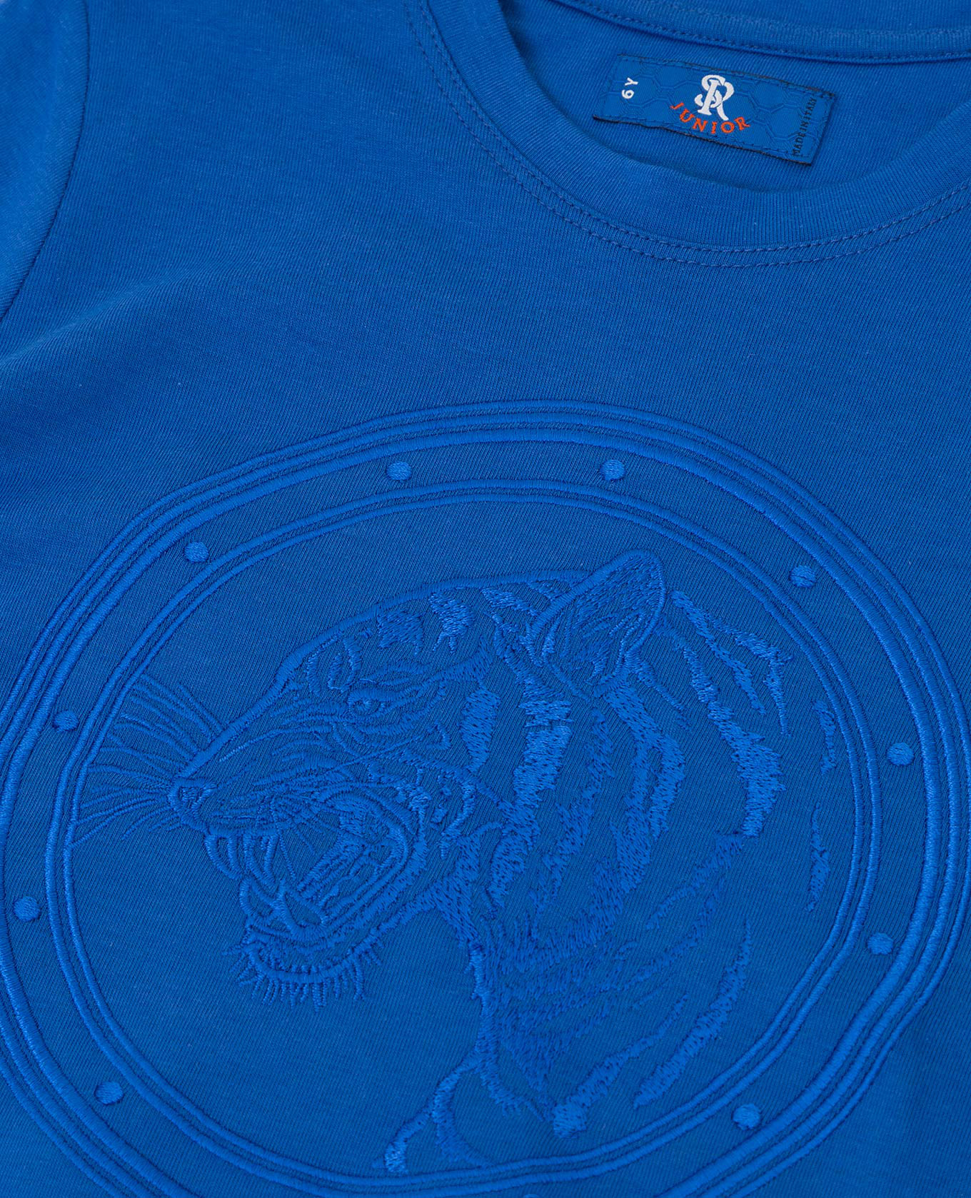 Stefano Ricci Детская синяя футболка с вышивкой YNH8400170803 изображение 3