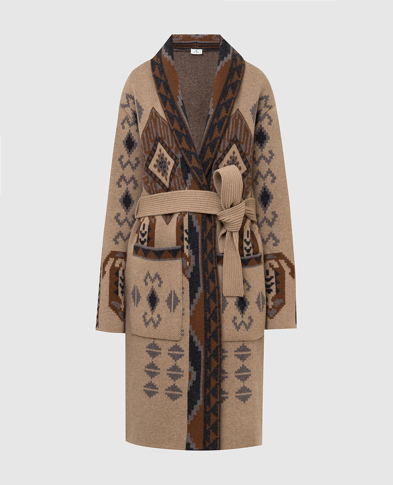 

Пальто из шерсти с геометрическим узором Etro, Бежевый, Пальто