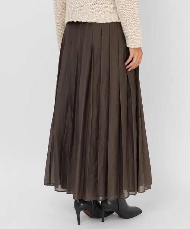 Peserico Темно-бежевая юбка-плиссе P0520900P08372 изображение 4