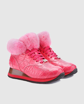 IGOR SENIN Рожеві кросівки ручної роботи зі шкіри крокодила CROCO