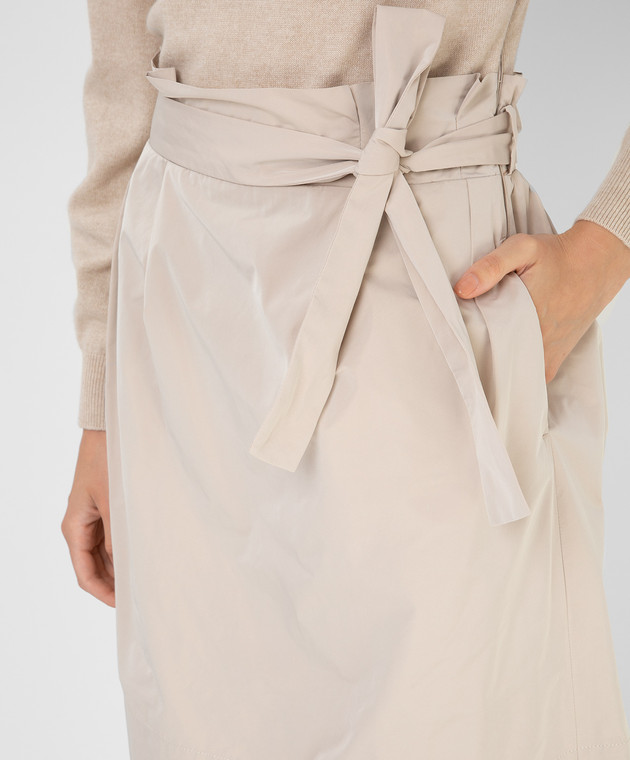 Peserico Світло-бежеве комбіноване плаття з защипами S82059F12AN9018 зображення 5