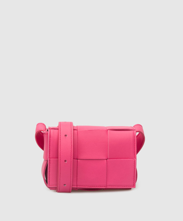 Bottega Veneta Розовая кожаная сумка-мини Cassette 666688VMAY1