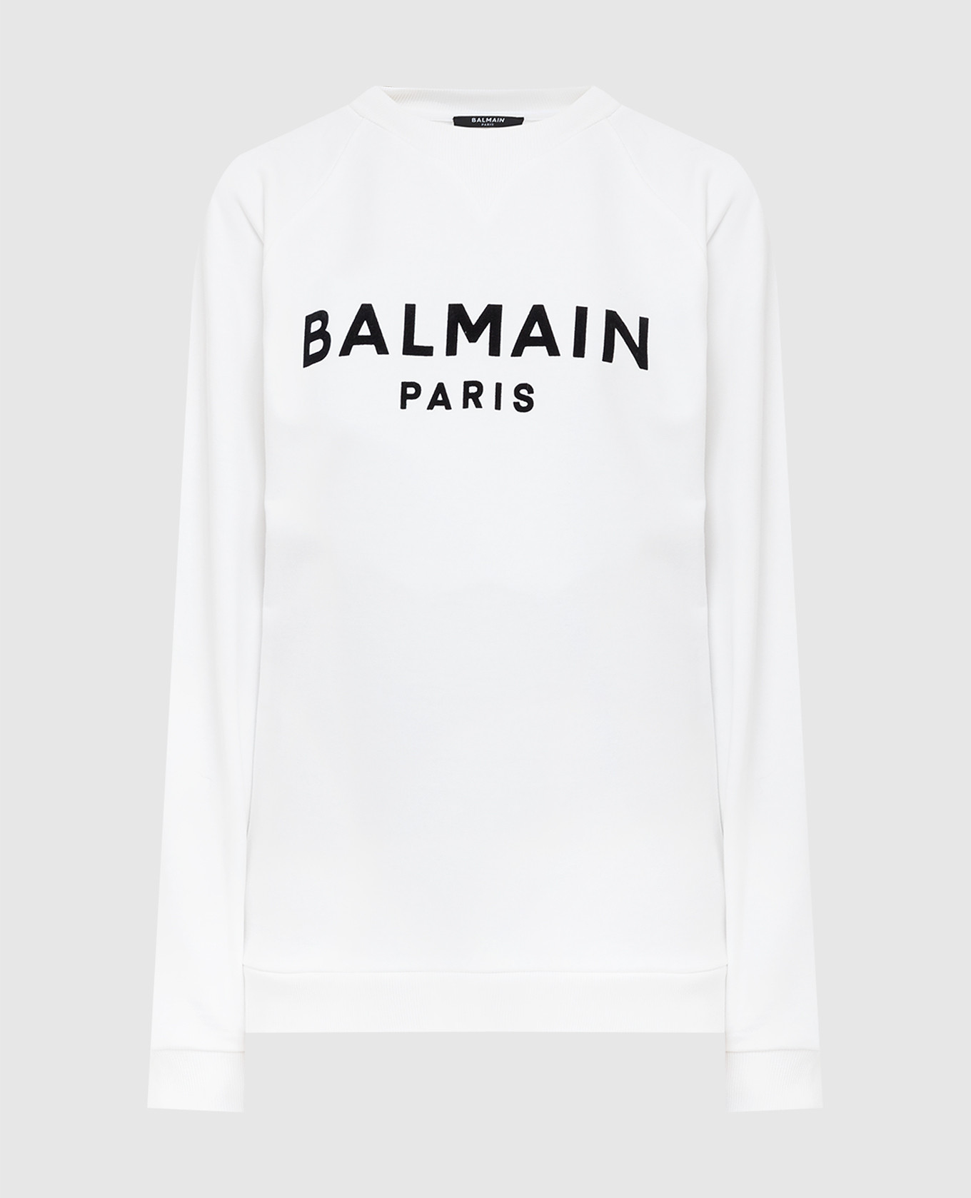 

Белый свитшот с принтом логотипа Balmain, Худи и свитшоты