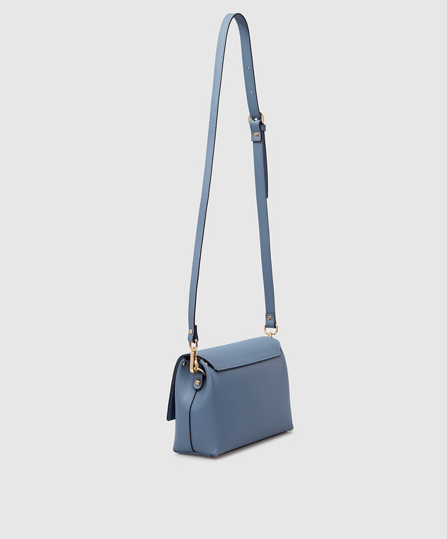 Gianni Notaro Светло-синяя кожаная сумка Ruga 405 изображение 3