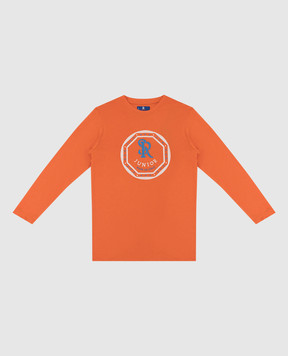 Stefano Ricci Детский оранжевый лонгслив с вышивкой эмблемы YNH6400050803