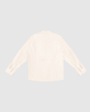 Stefano Ricci Детская бежевая рубашка в полоску YC003561LJ1758