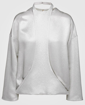 Valentino Срібляста блуза з довгим рукавом PB0AE2R53VF
