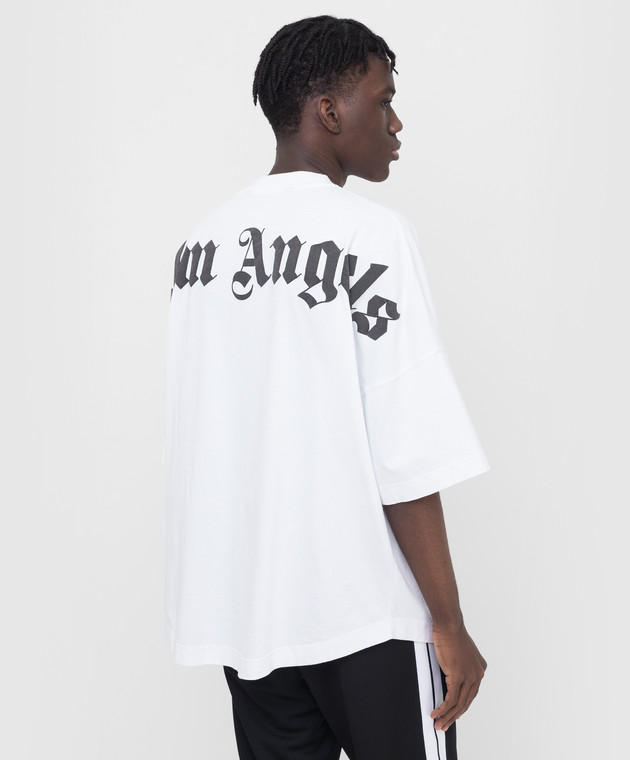 Palm Angels Белая футболка с принтом логотипа PMAA002C99JER001 изображение 4