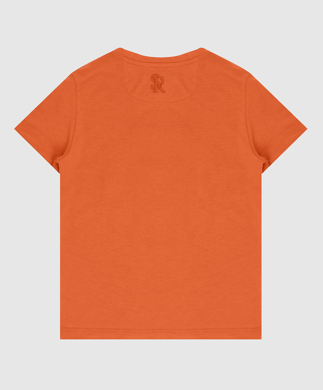 Stefano Ricci Детская оранжевая футболка с вышивкой YNH8400010803 изображение 2
