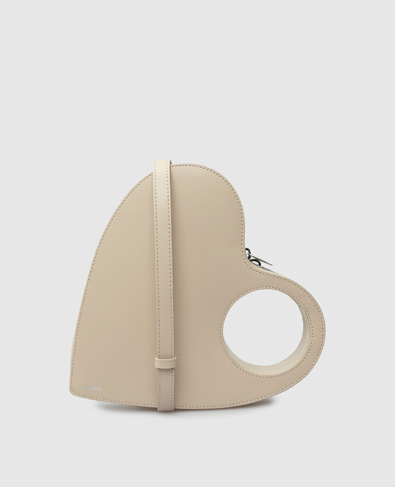 

Бежевая кожаная сумка "Heart Swipe Bag" Coperni, Бежевый, Сумки