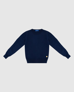 Stefano Ricci Детский синий свитер с узором KY12002G01Y18252