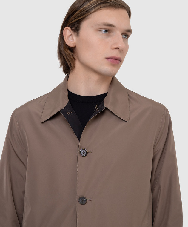 Canali Темно-бежевый двусторонний плащ SG01121O10395 изображение 5
