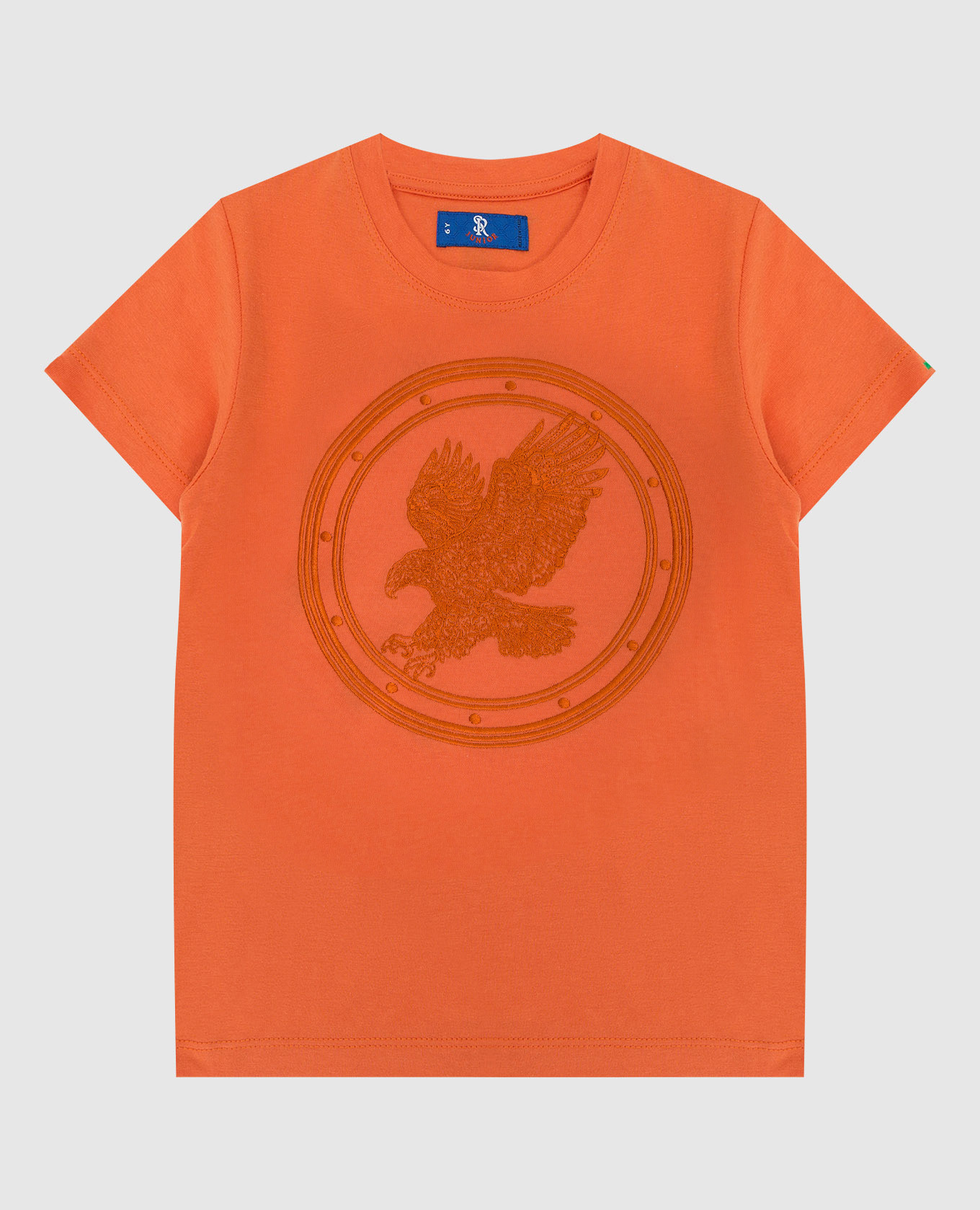 Дитяча помаранчева футболка з емблемою