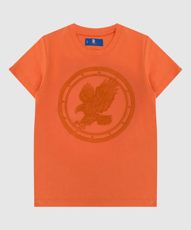 Stefano Ricci Детская оранжевая футболка с эмблемой YNH8400340803
