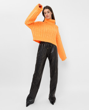 Balmain Помаранчевий светр з вовни в візерунок WF0KA025K325