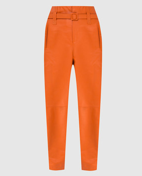 Simonetta Ravizza Оранжевые кожаные брюки Erin с высокой посадкой ERIN