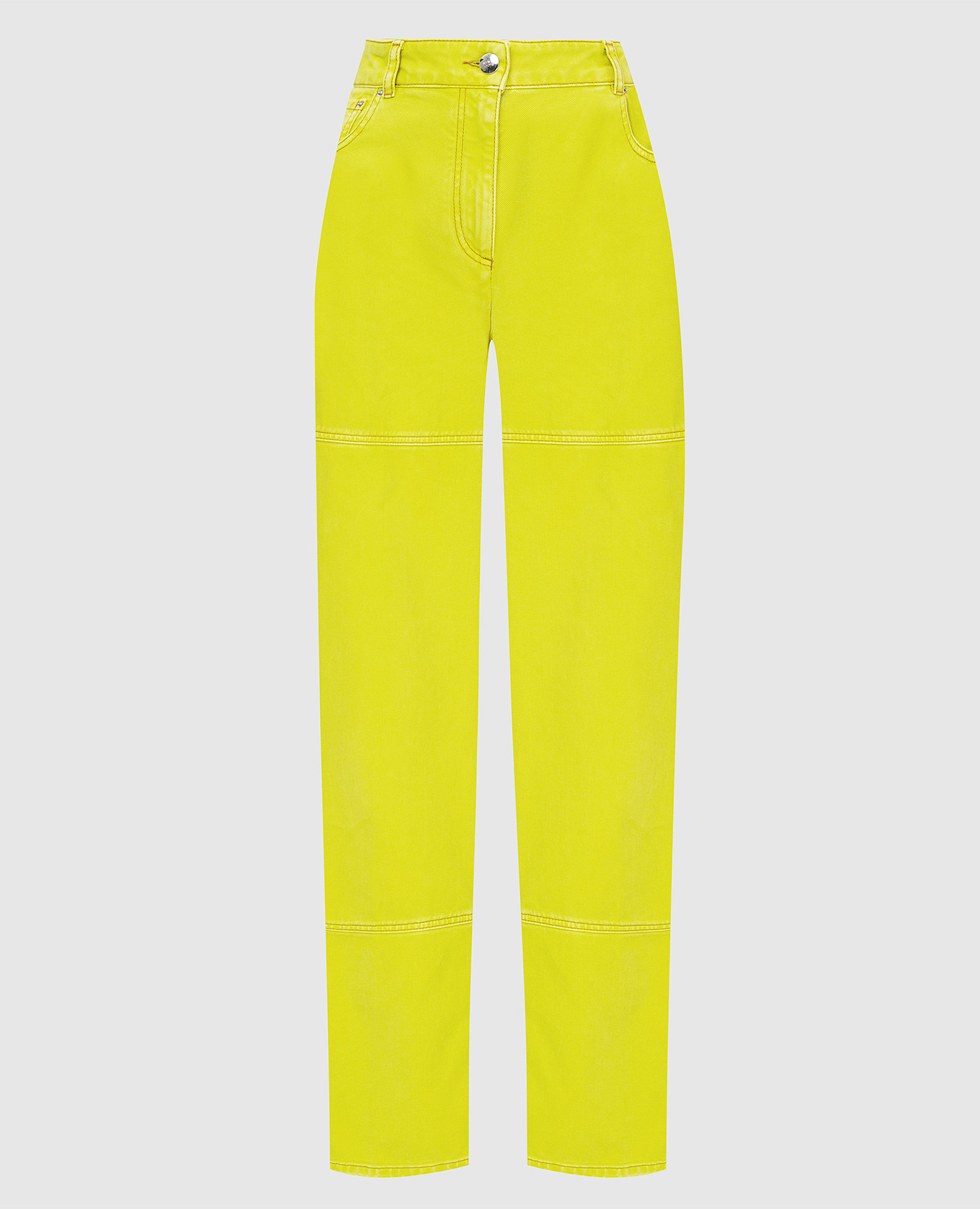 Желтые джинсы с вышивкой логотипа