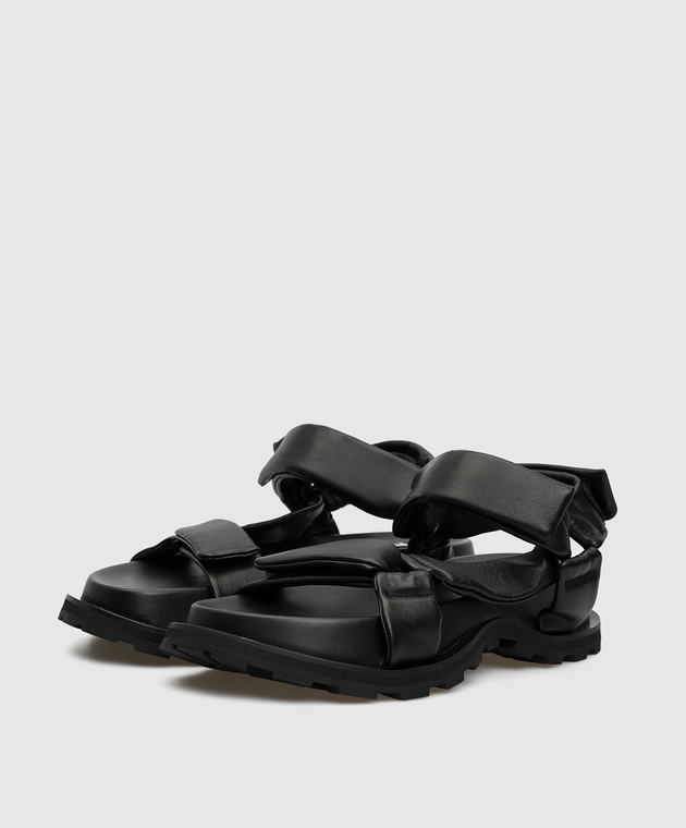 Jil Sander Черные кожаные сандалии JS36045A13011 изображение 3