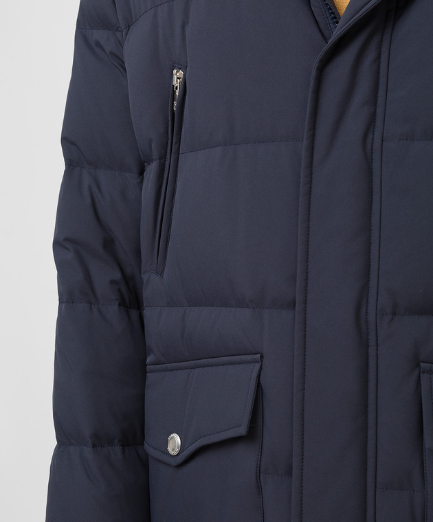 Brunello Cucinelli Темно-синий пуховик MM4591752 изображение 5