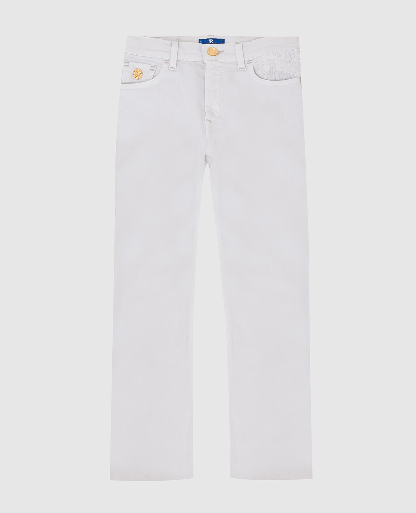 Children's light gray jeans with embroidery