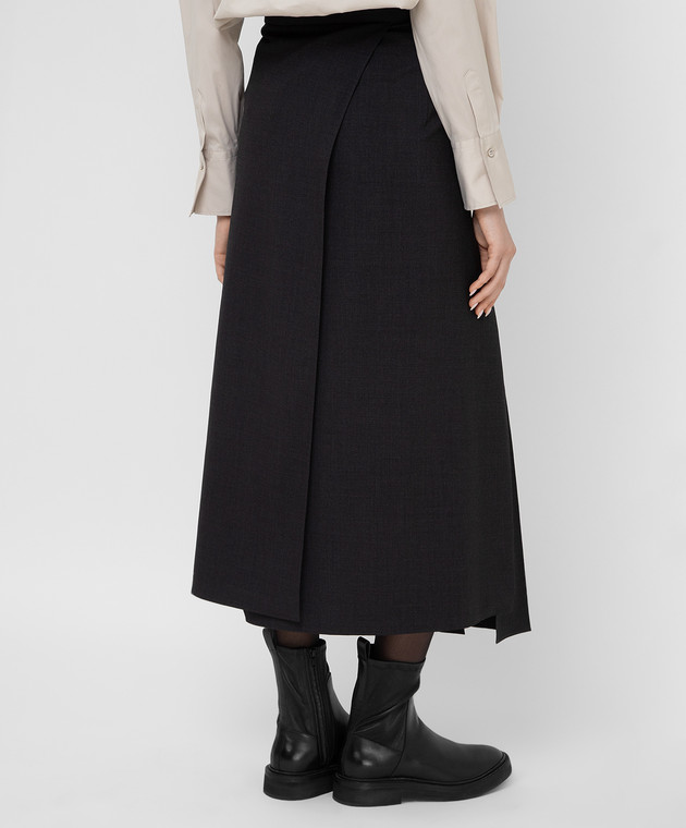 Brunello Cucinelli Темно-серая юбка из шерсти M0W27G2994 изображение 4