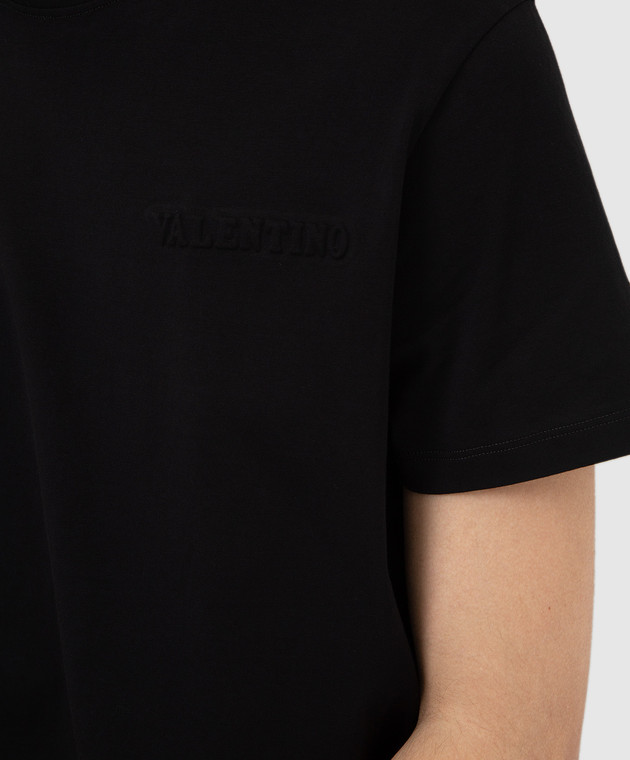 Valentino Черная футболка с логотипом XV3MG08Y885 изображение 5