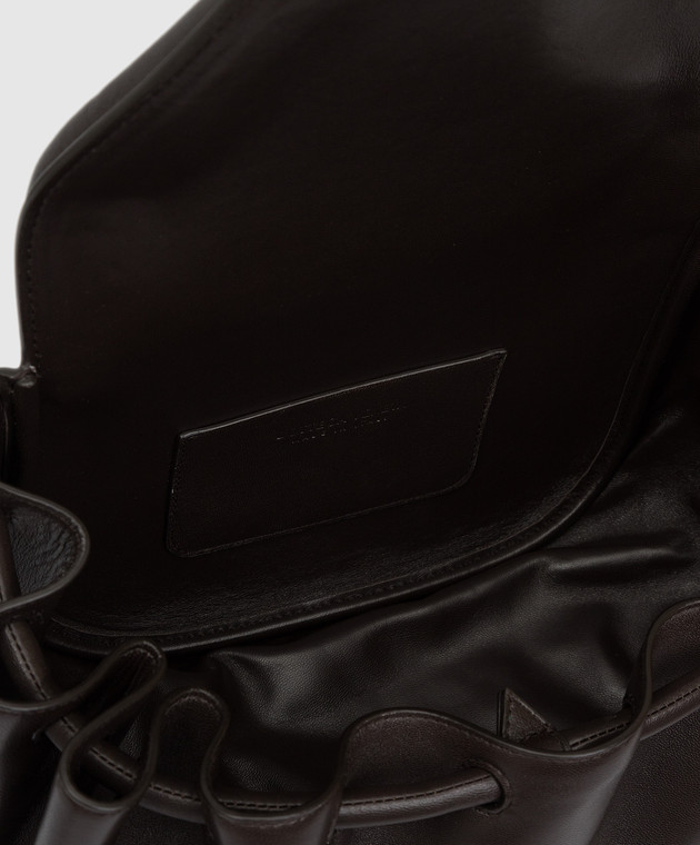 Bottega Veneta Темно-коричнева шкіряна сумка-кисет Beak 658523VCP30 зображення 4