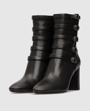 Saint Laurent Чорні шкіряні ботильйони "Lou" 580072