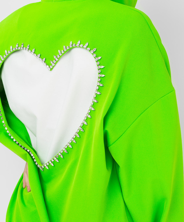 AREA Neon green crystal cutout sweatshirt 2103T20106 image 5