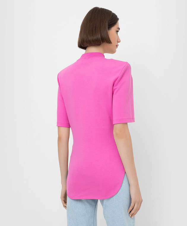 The Attico Розовая футболка Tessa с акцентными плечами 221WCT49C040 изображение 4