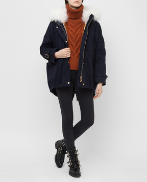 Via Cappella Темно-синя парка з хутром єнота A113CTNAVYHOODRCWTGSGO
