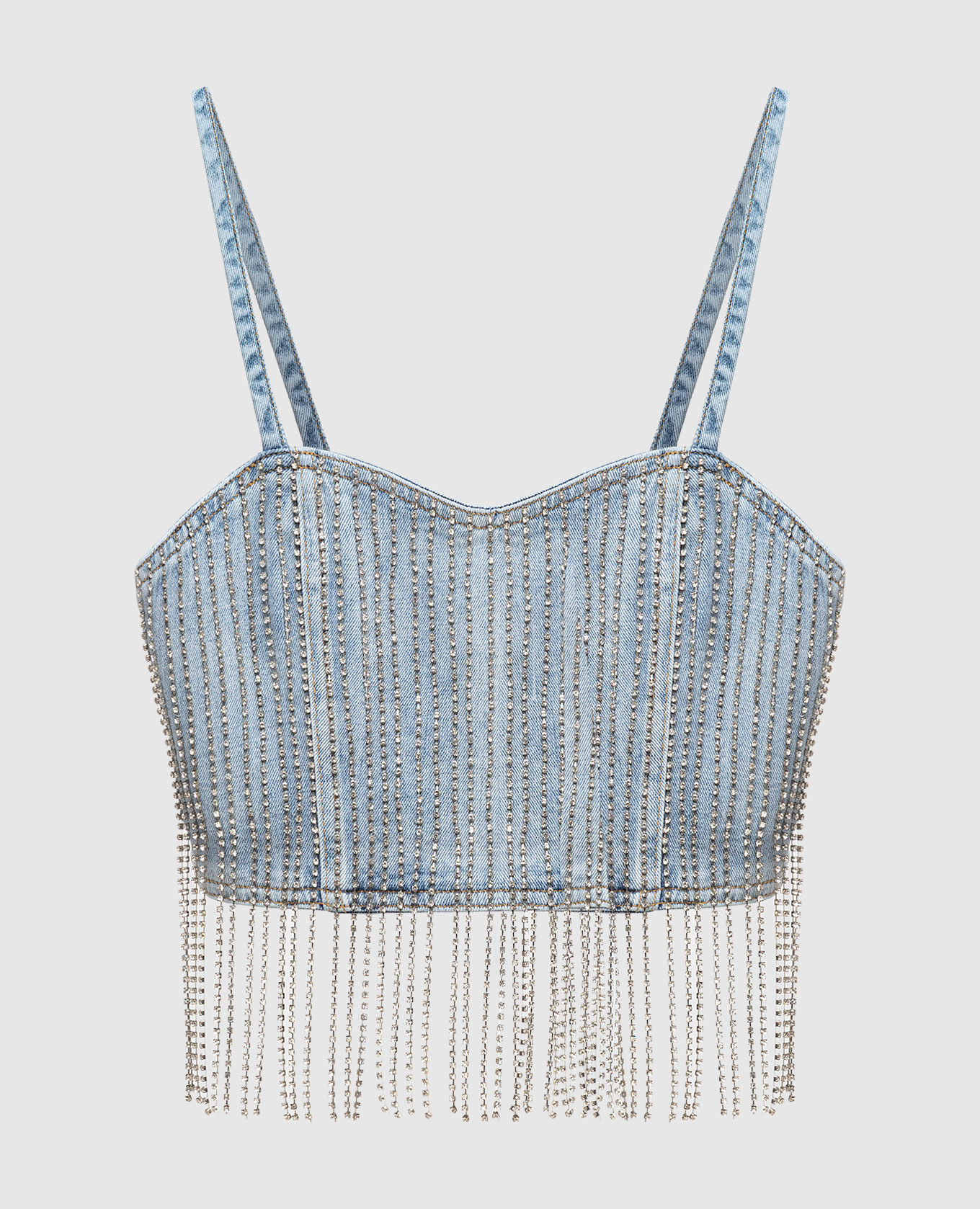 

Джинсовый топ с кристаллами Twin Set, Голубой, Топы