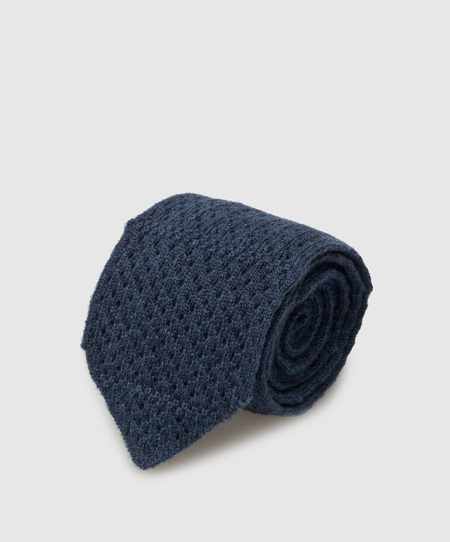 Stefano Ricci Patterned blue cashmere tie for children YCRMTSR2600