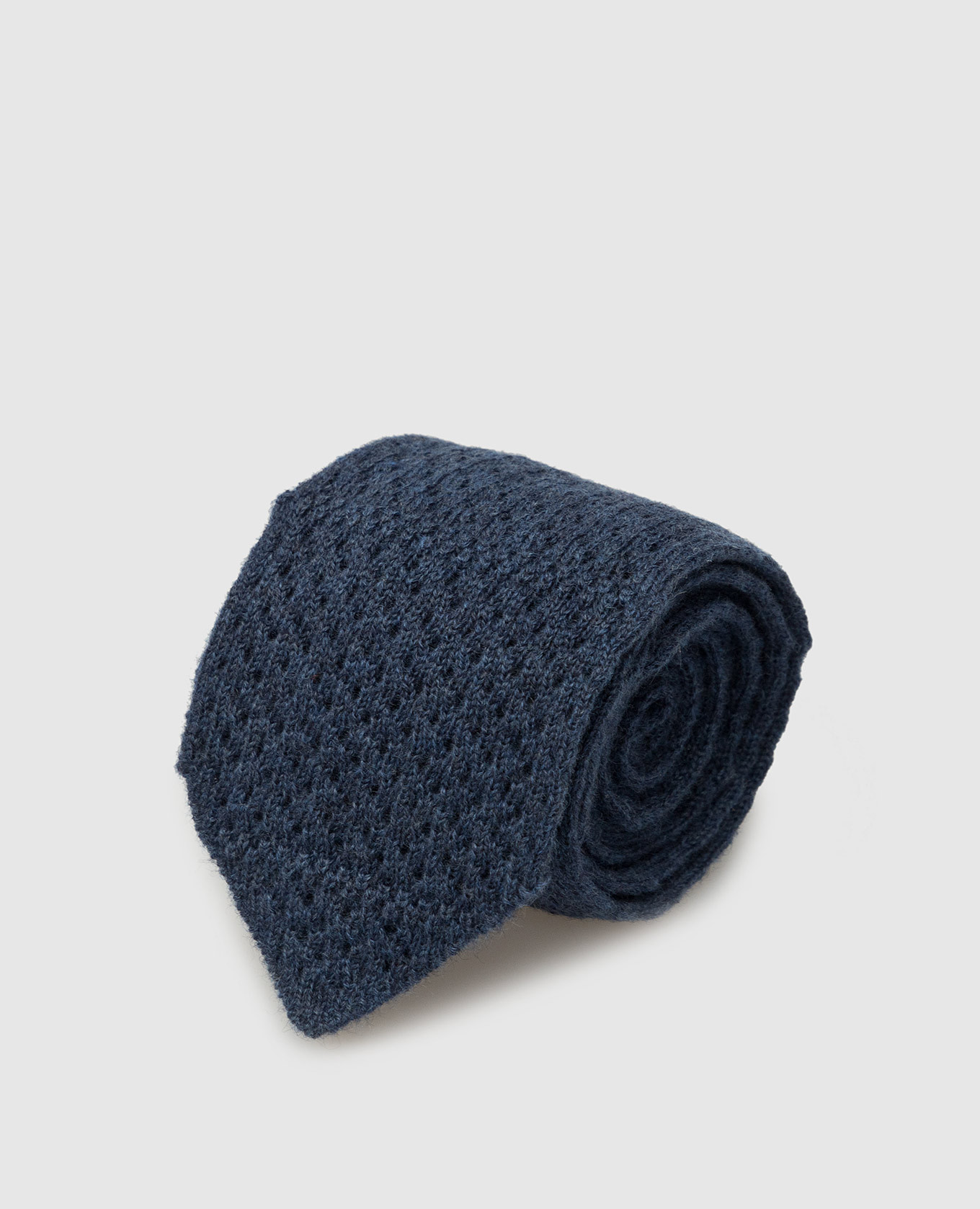 Patterned blue cashmere tie for children