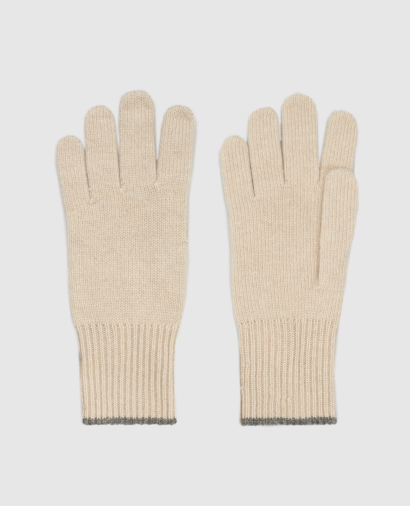 Светло-бежевые перчатки из кашемира