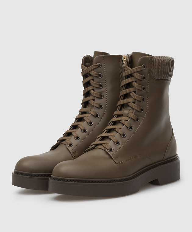 Santoni Brown leather boots WTHW59569OLINUOR image 3