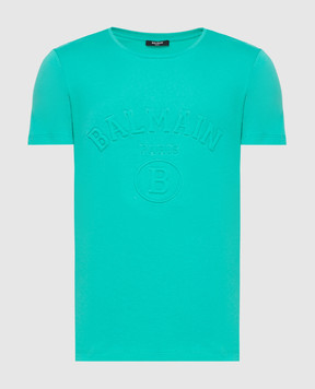Balmain Бірюзова футболка VH1EF000B018