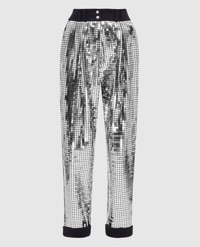 Balmain Сріблясті штани RF25397J078