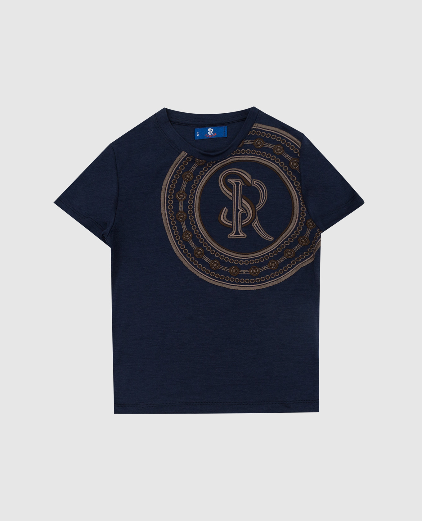 Children's T-shirt in wool with monogram embroidery