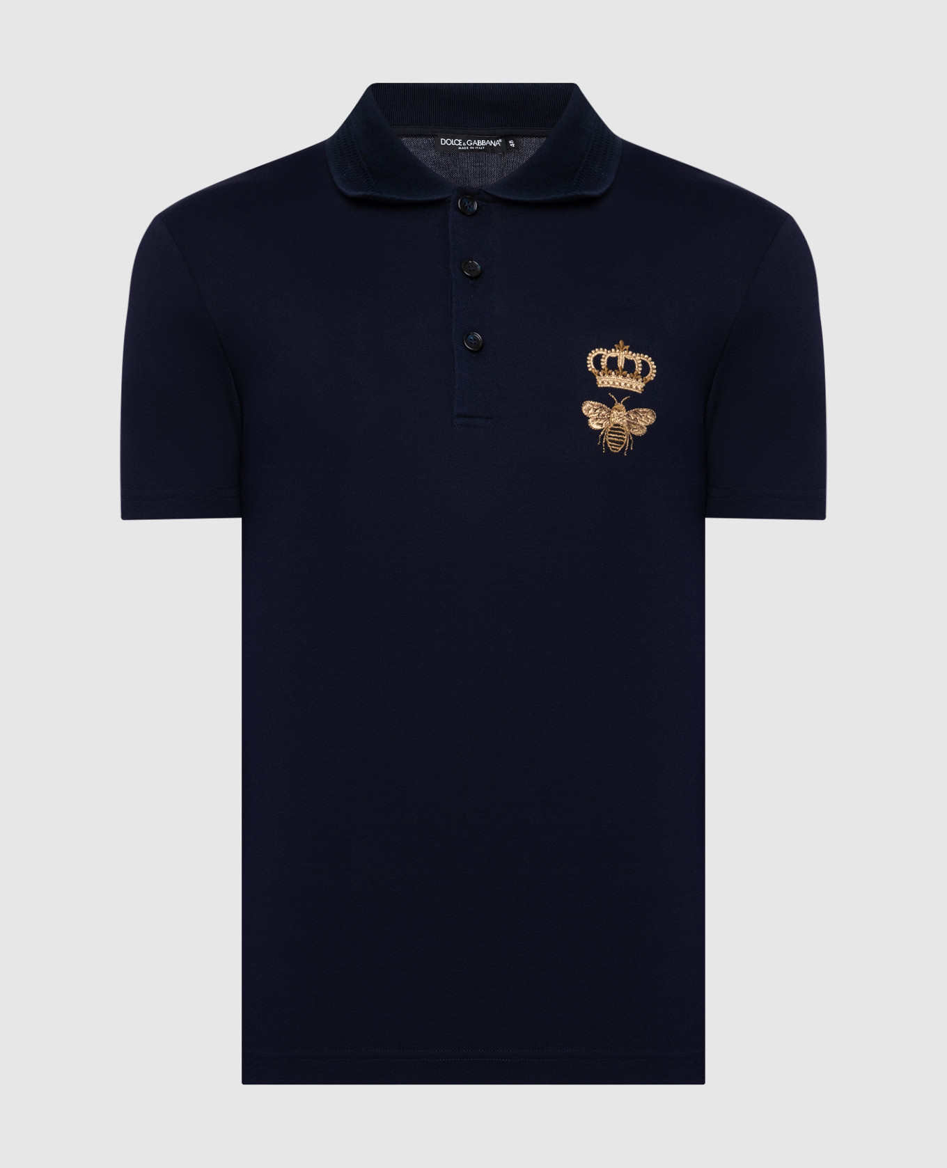 

Поло с вышивкой логотипа Dolce&Gabbana, Тёмно-синий, Поло