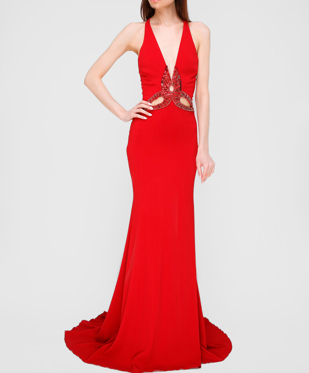 Roberto Cavalli Красное платье со шлейфом XPR184 изображение 2