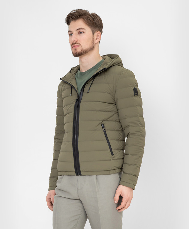 Mackage Оливковая пуховая куртка Mike с эмблемой MIKER изображение 3
