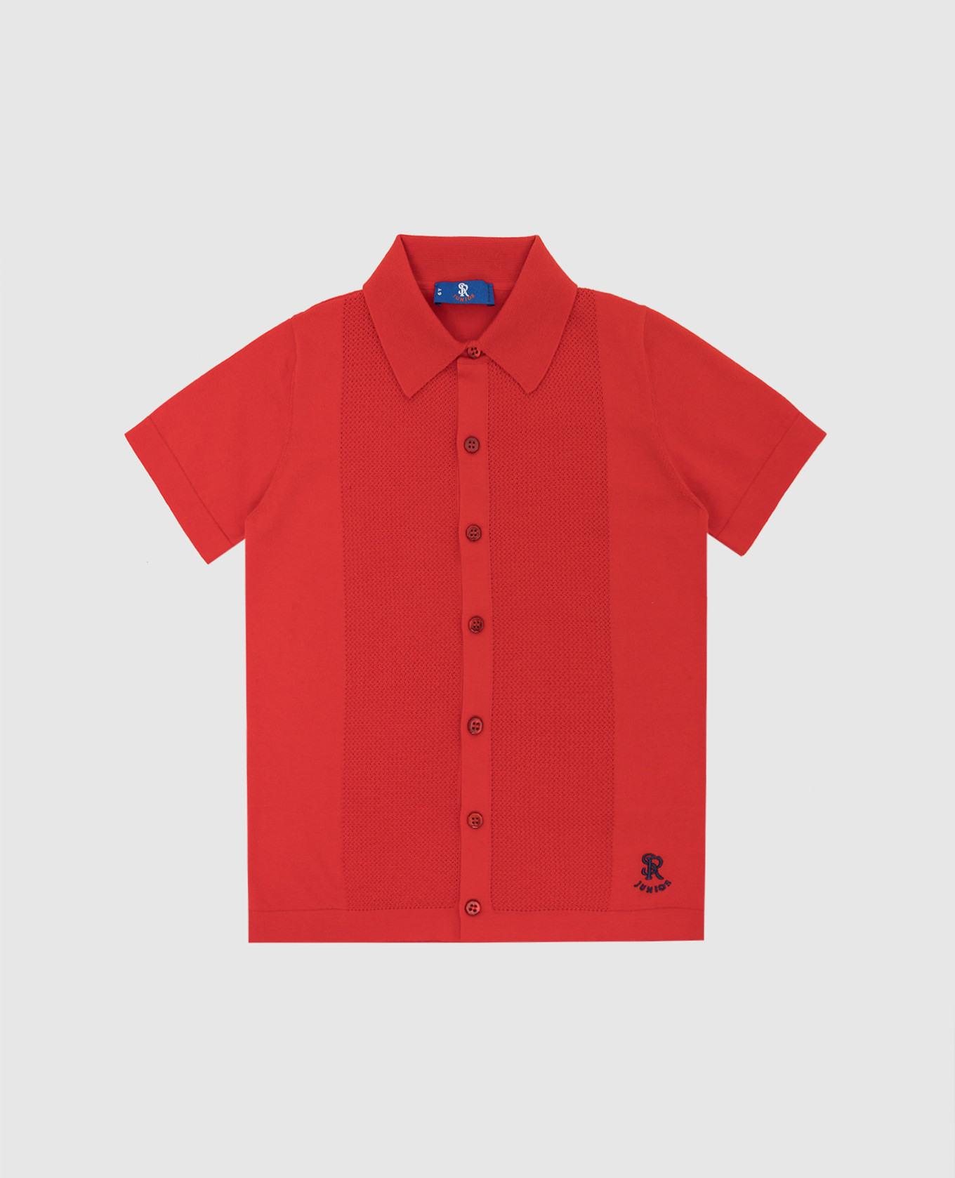 Children's red shirt with a pattern