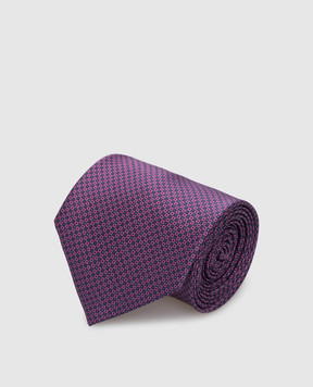 Stefano Ricci Розовый шелковый галстук в узор паттерн CXDD41076