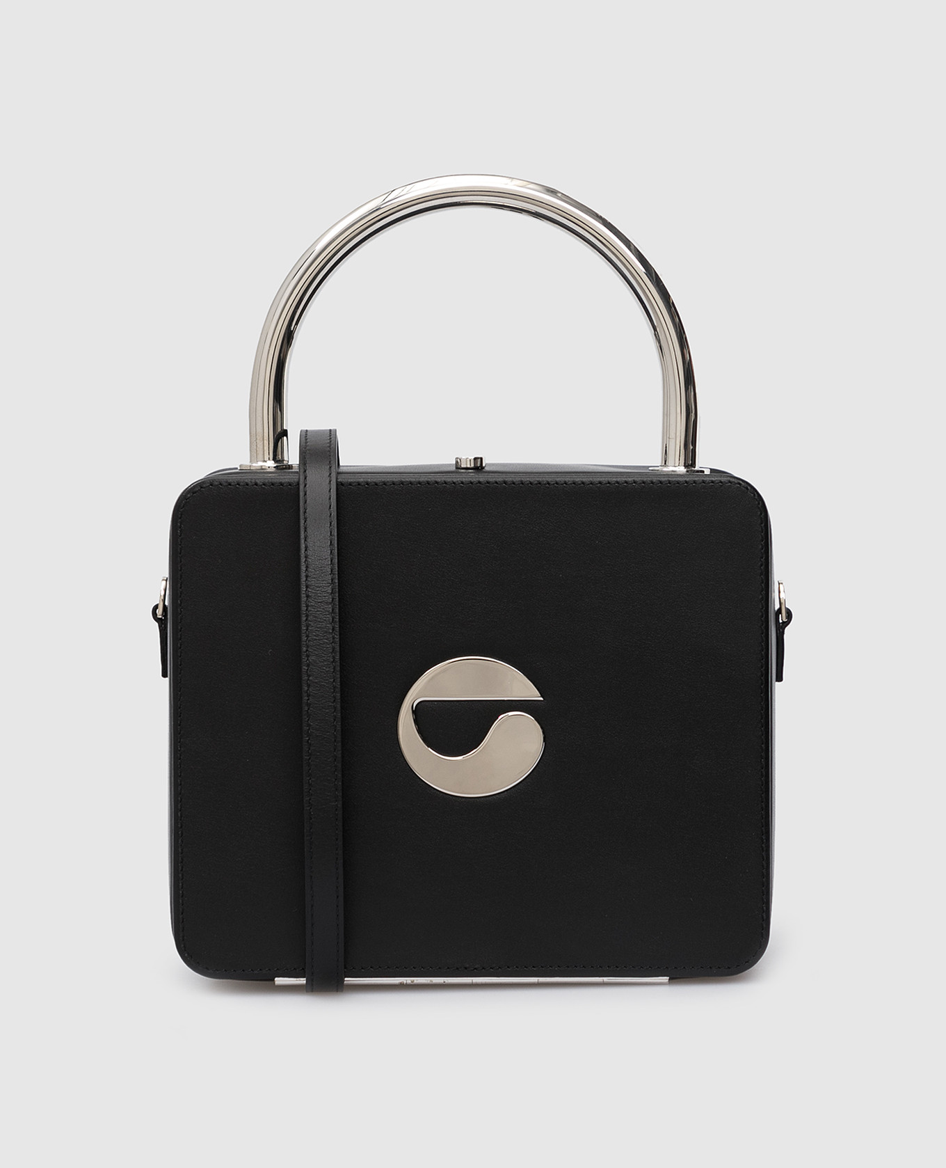 

Черная кожаная сумка Lock, Черный, Сумки на плечо
