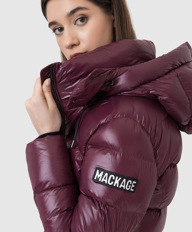 Mackage Темно-фиолетовая пуховая куртка Madalyn с патчем MADALYNV изображение 5
