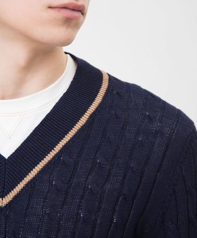 Brunello Cucinelli Синий пуловер M2L79002 изображение 5